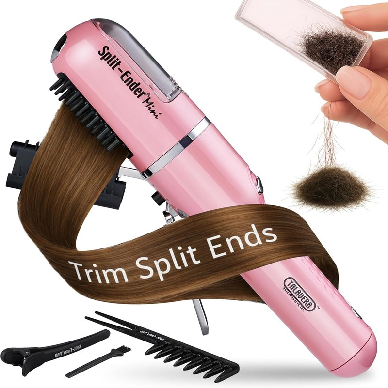 Split Ender Mini – Original Cordless Split End Hair Trimmer for Dry, Damaged, Brittle, Curly, Frizzy, or Straight Hair – Battery Operated Home Styling Tool for Split Ends (Battery-Powered, Light Pink) - Image 1